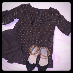 BABY GAP Toddler Girl Brown Corduroy with Pink Dots  Dress Size 12-18M EUC